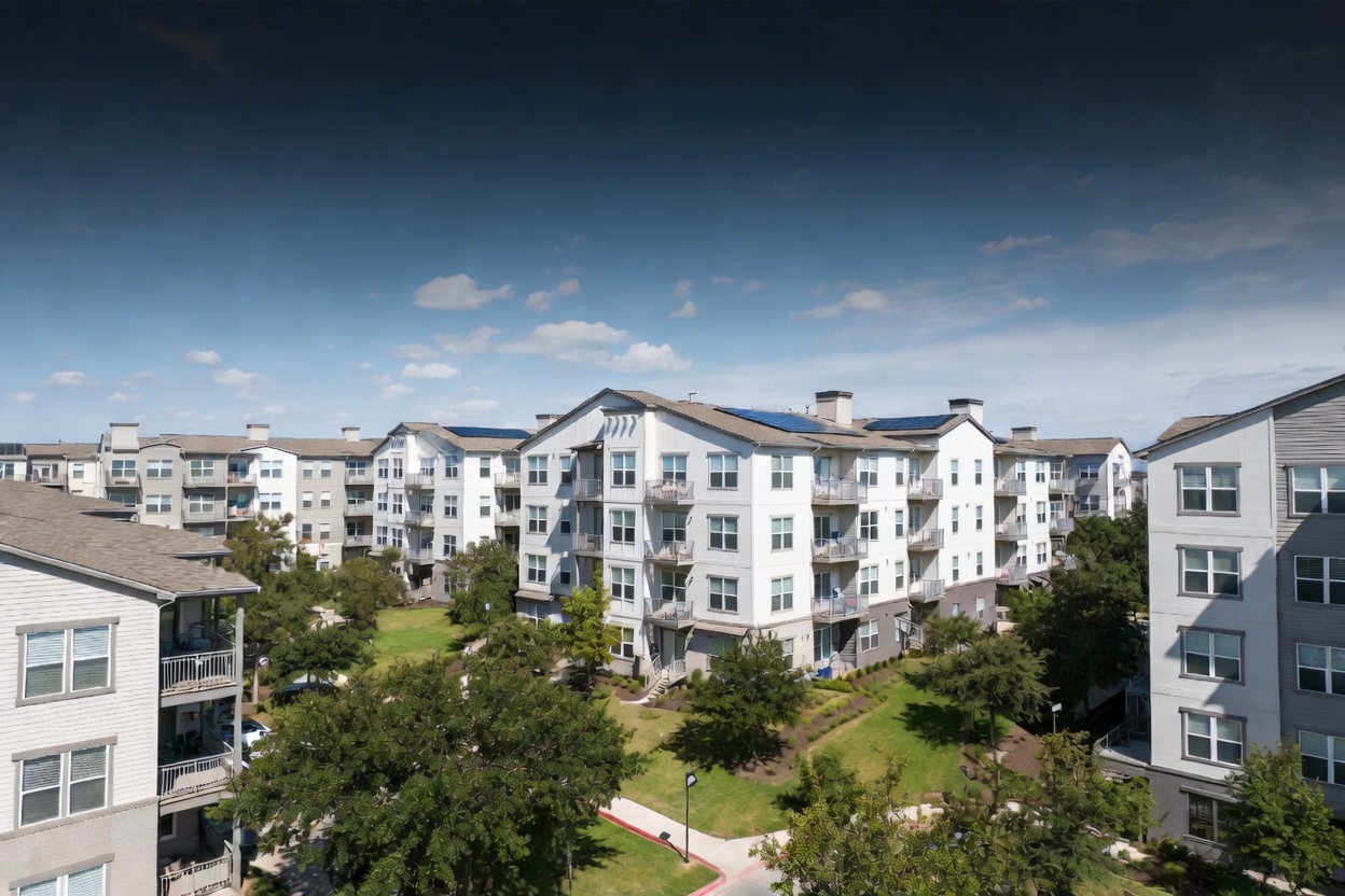 Modern Texas multifamily apartment community with energy-efficient features – how property managers cut electricity costs 20–35% in 2026