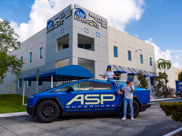 Impact windows Miami service vehicle onsite