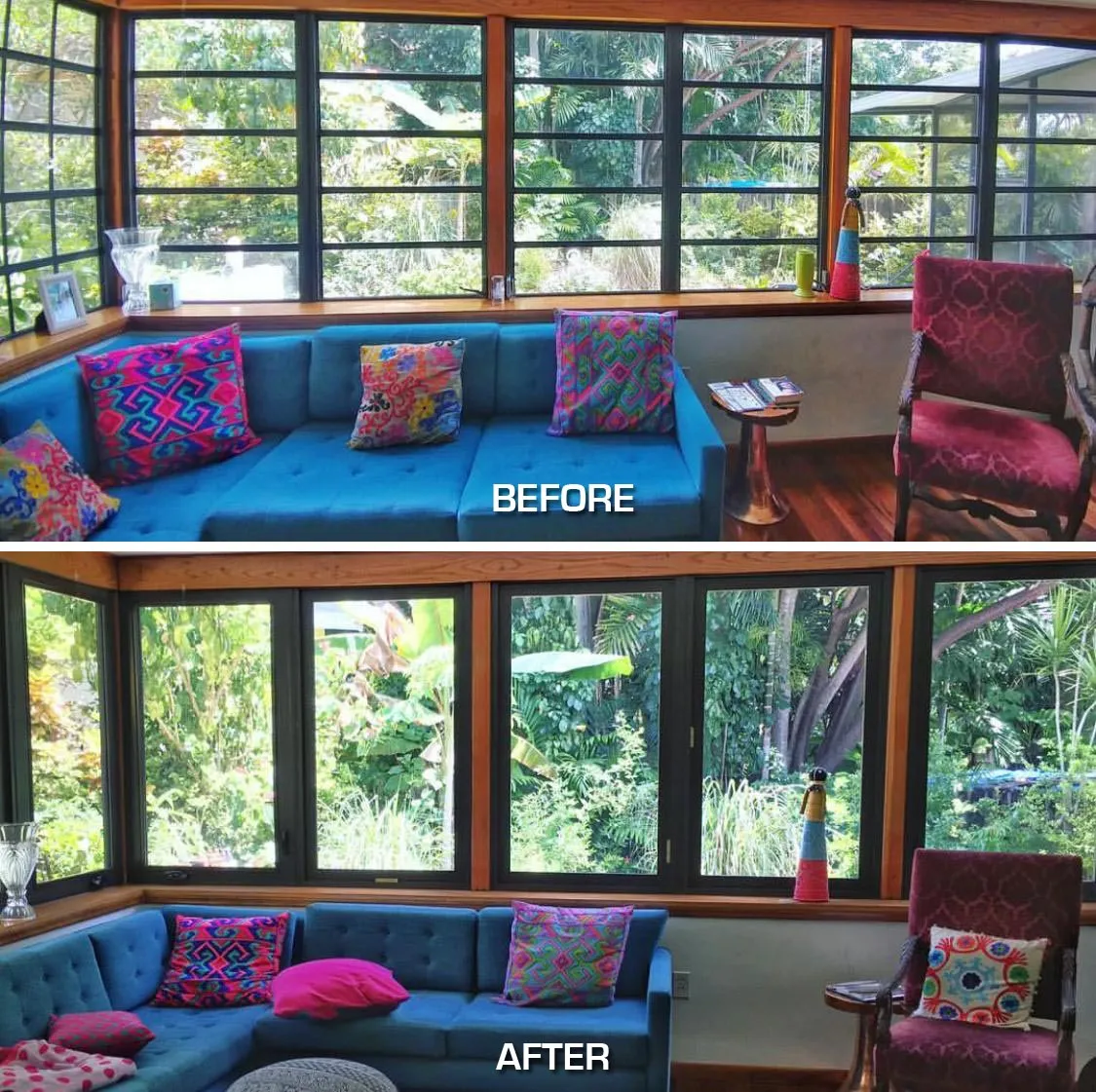 Impact glass windows Miami before installation