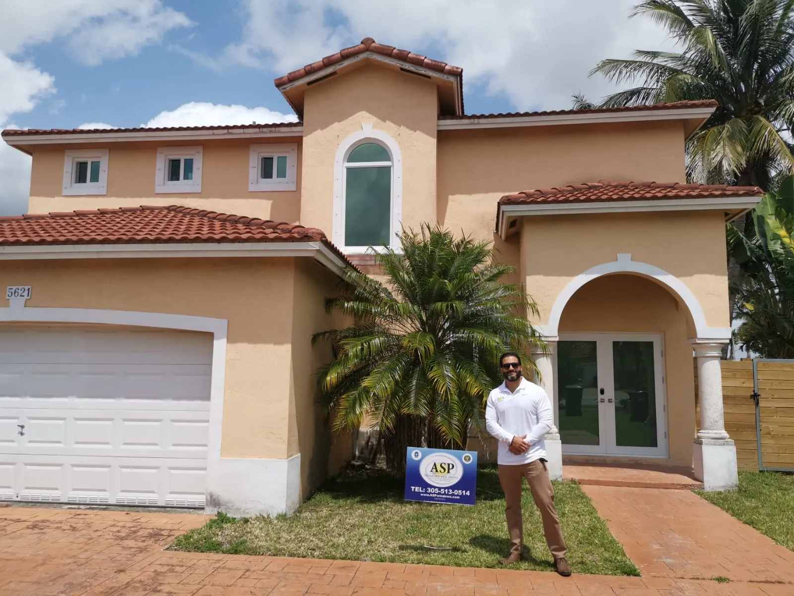 Impact windows Miami two-story home installation
