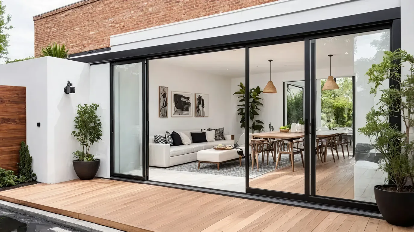 Impact glass doors Miami wide patio opening