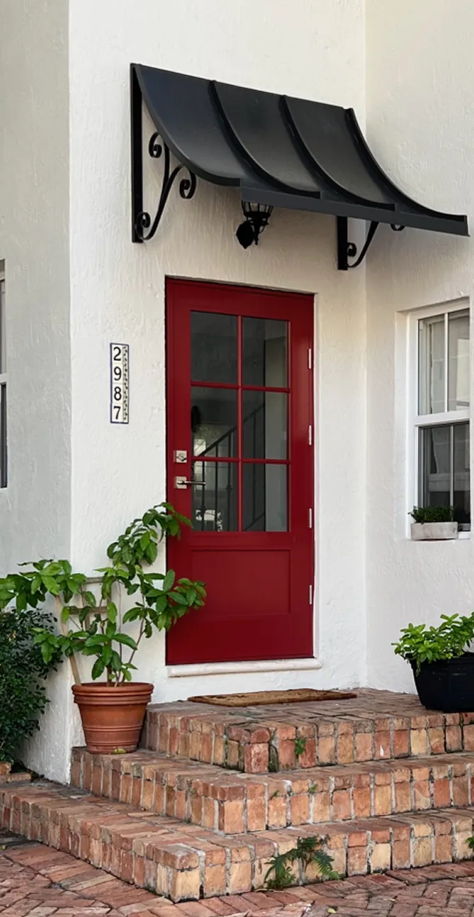 Front entry impact door Miami FL red modern entry