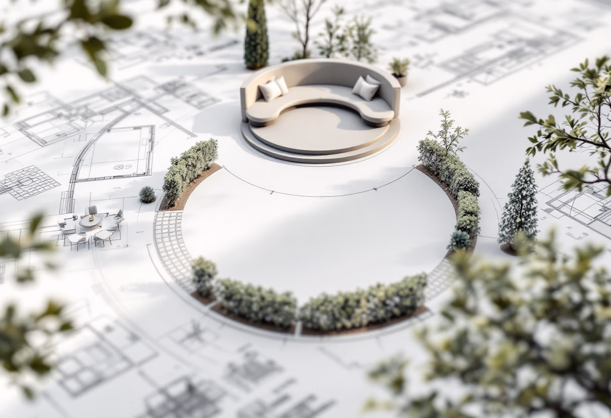 image of garden blueprints for a landscaping service