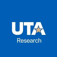 UTA Research logo with bold white UTA letters and a gold star inside the A on a blue background.