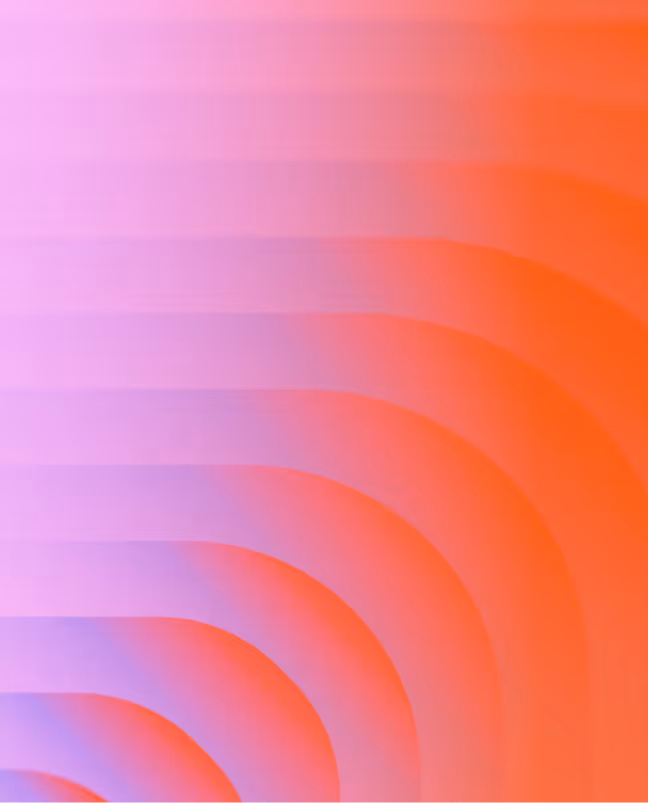 Abstract background with layered, curved shapes in a gradient of pink, purple, and orange hues.