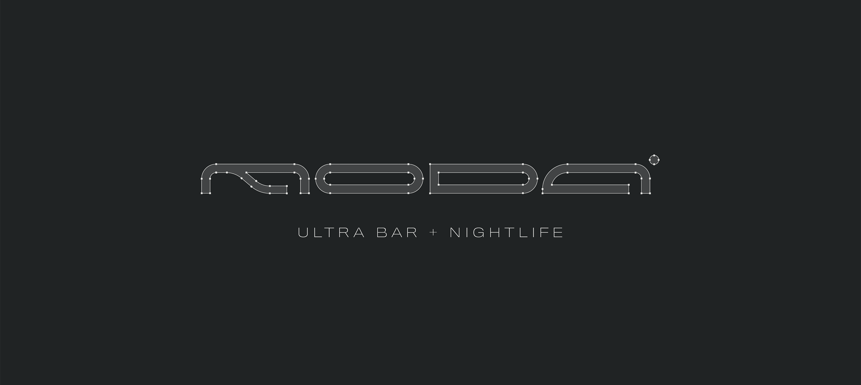 Stylized logo for 'moda' with the tagline 'ULTRA BAR + NIGHTLIFE' on a dark background, cycling through white, green, and orange color treatments.