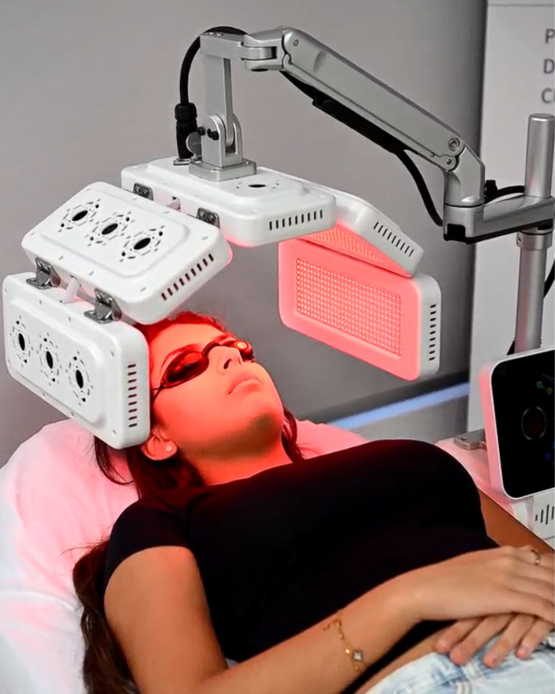 LED light therapy treatment photography for BeautiMed, Think Big Agency content for Australian laser equipment client