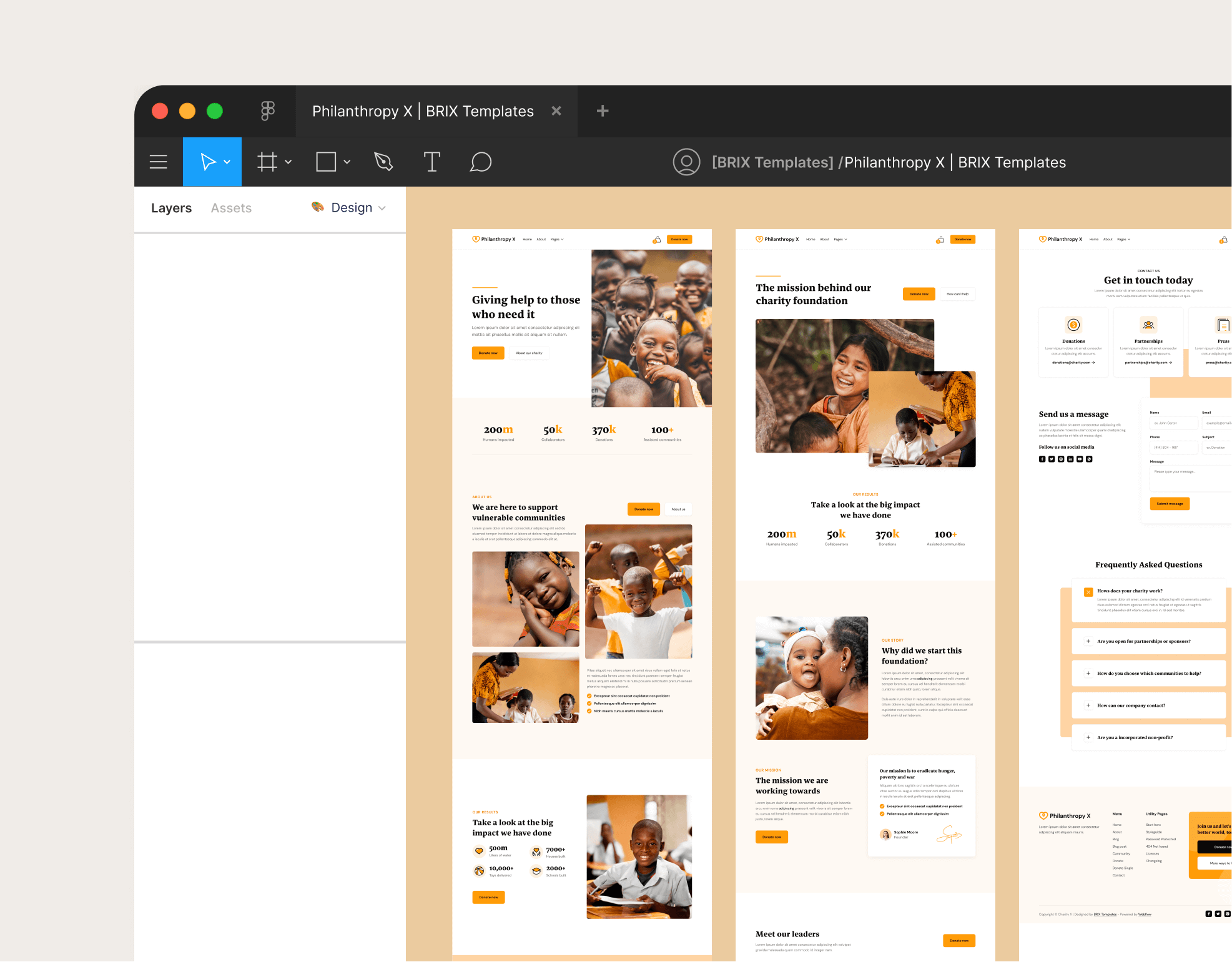 Philanthropy X - Figma File Included - Charity Webflow Template