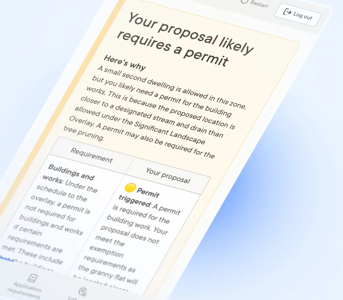 Visual of the Enquire tool on mobile and it's user interface