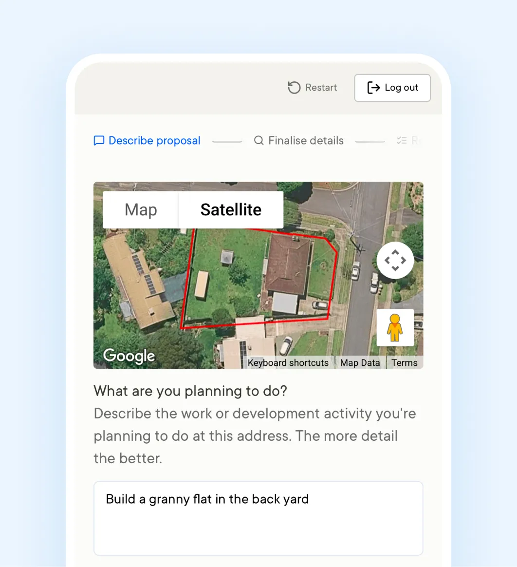 Visual of the Enquire tool on mobile and it's user interface