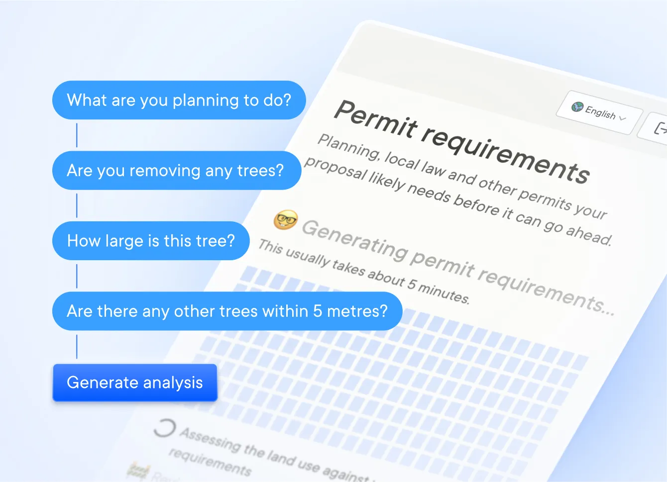 Visual of the Enquire tool on mobile and it's user interface