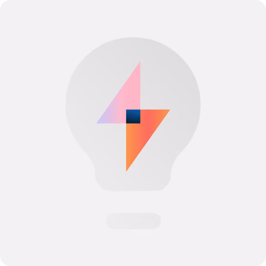 SimerVirens lightning bolt logo in pastel geometric design inside lightbulb