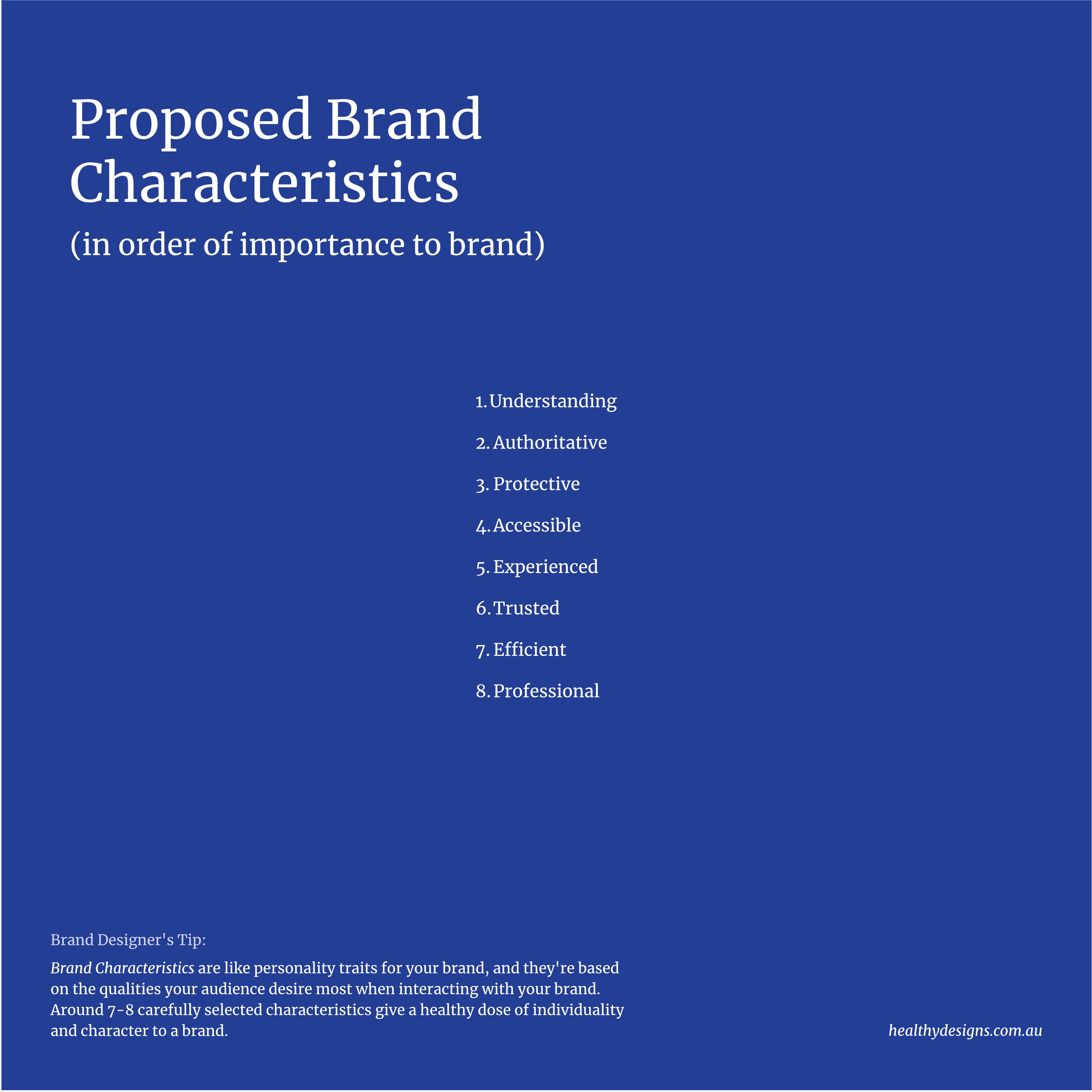 Brand Vision Showcase (Brand Characteristics page)