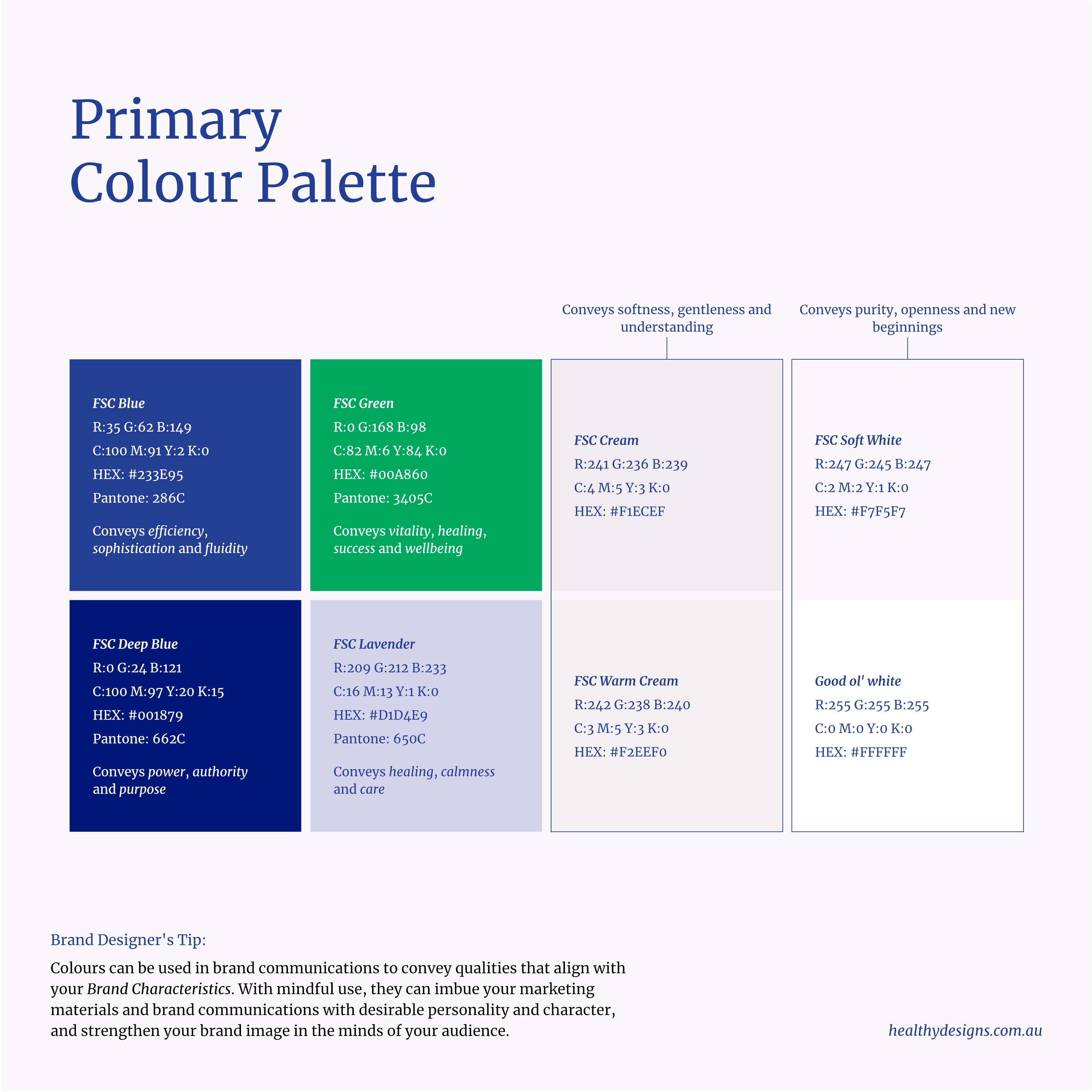 Brand Vision Showcase (colour palette page)