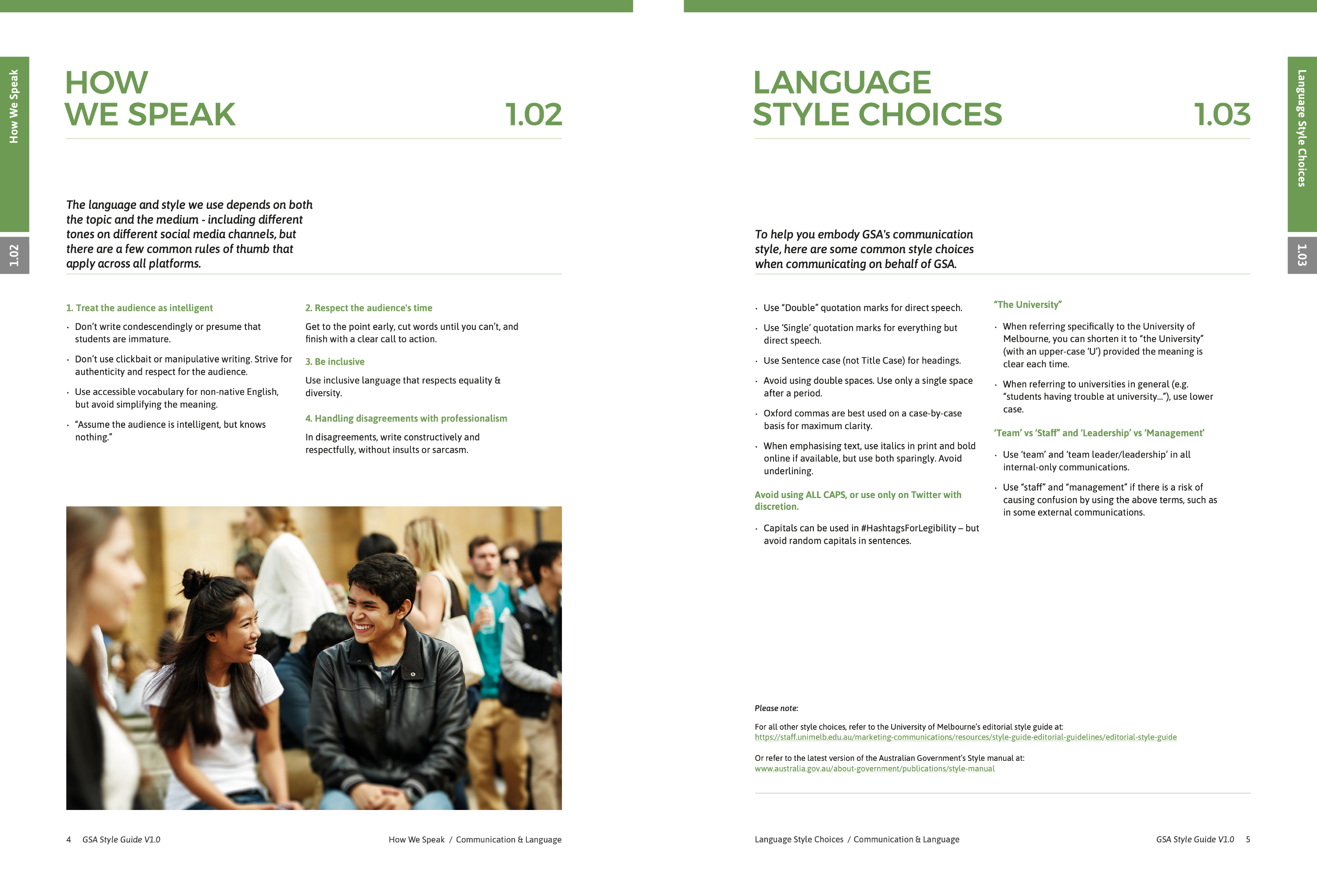 GSA Style Guide (page 4 & 5)