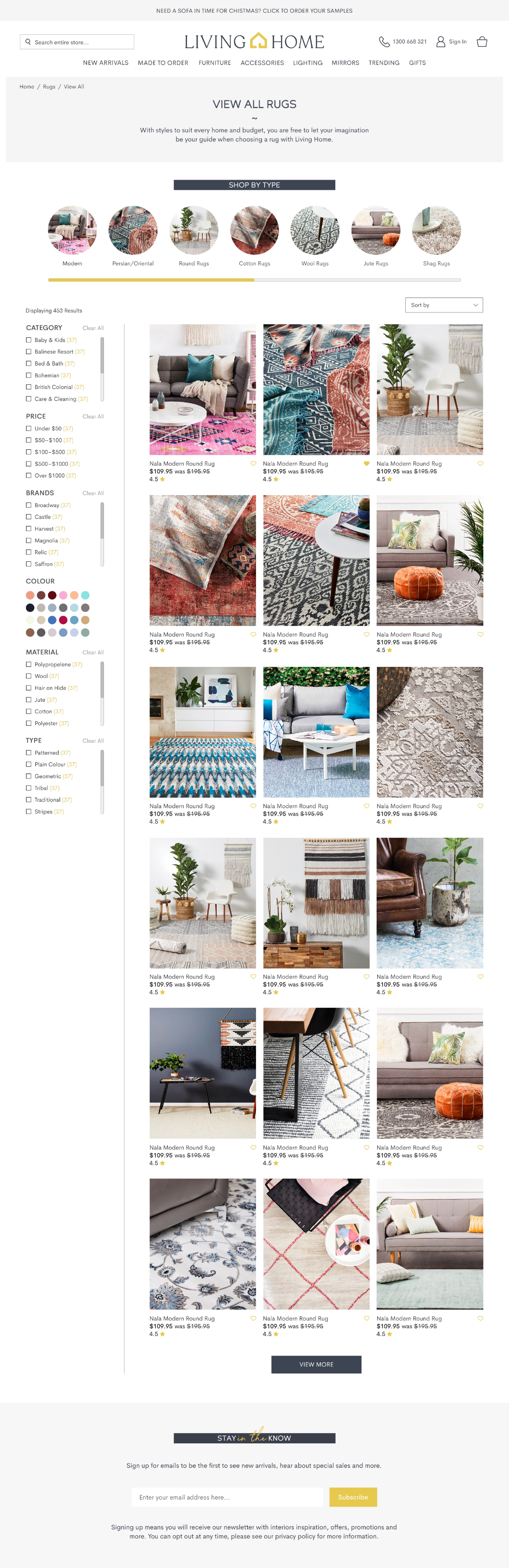 Website design concept (shop rugs)
