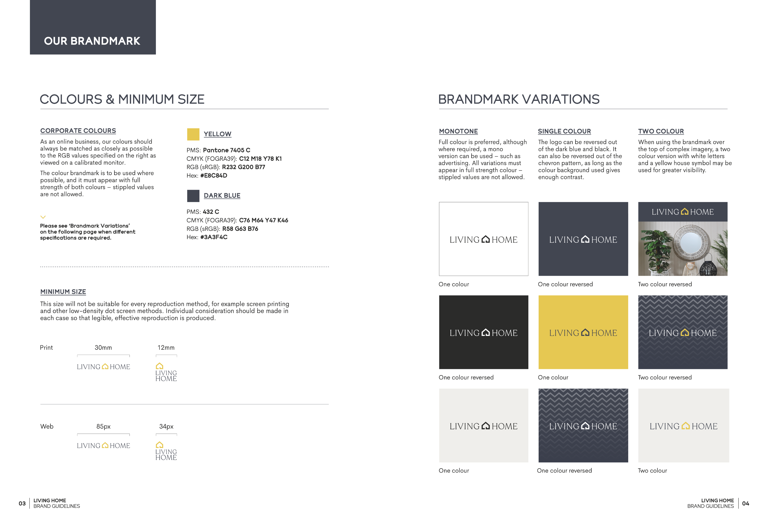 Living Home style guide (page 3 & 4)