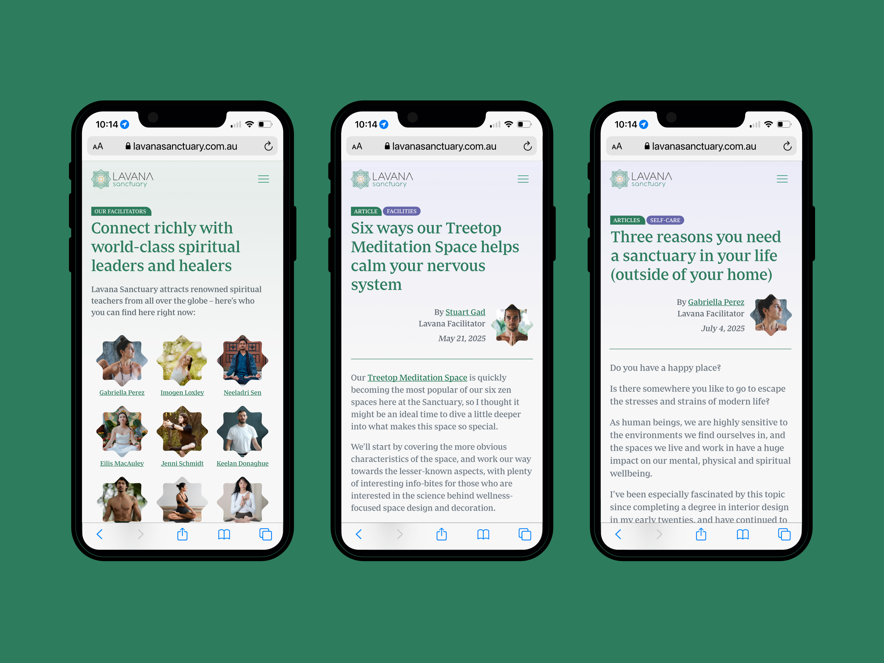 Website design showcase (mobile)