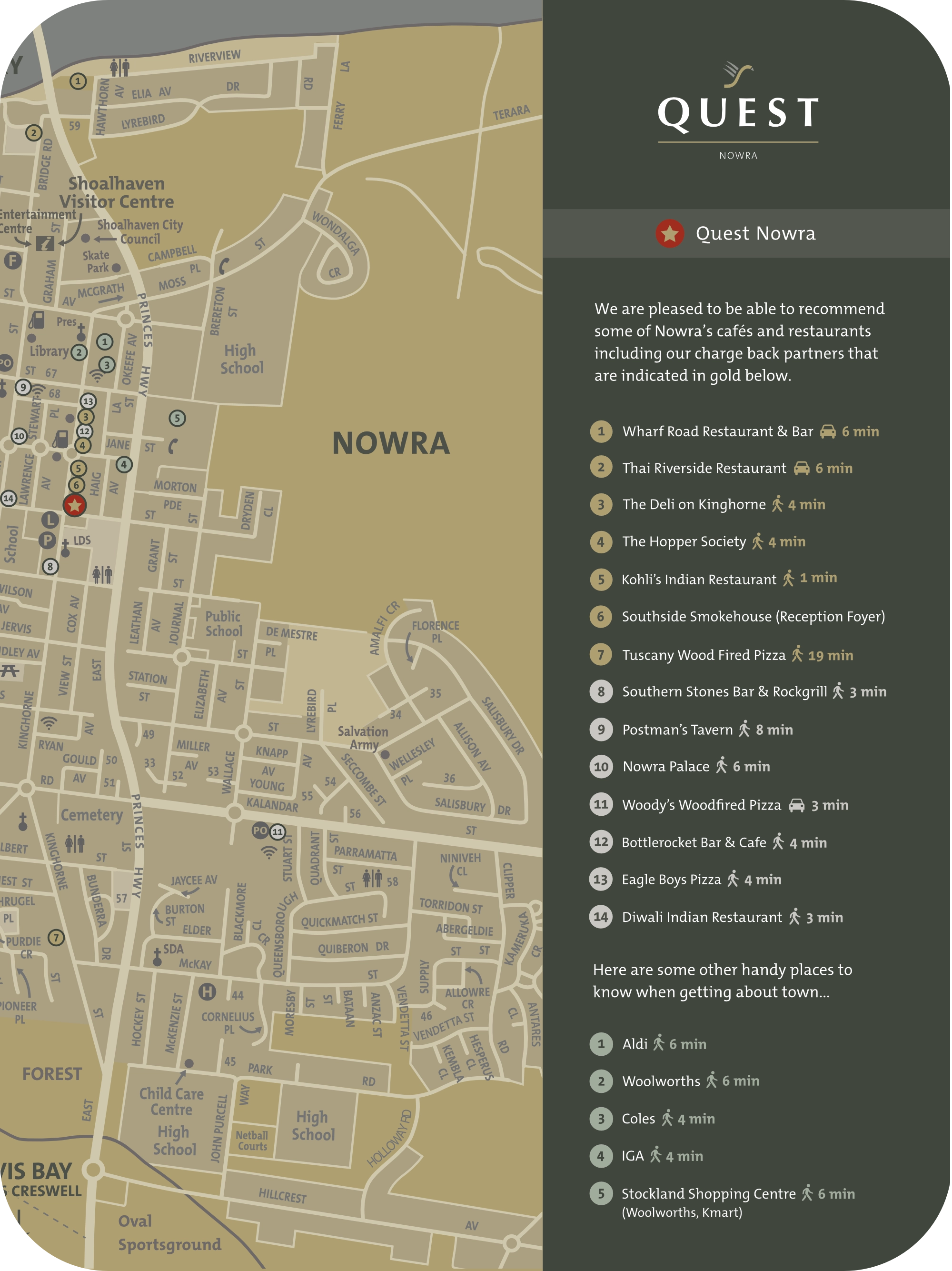 Guest welcome brochure design for Quest Apartments