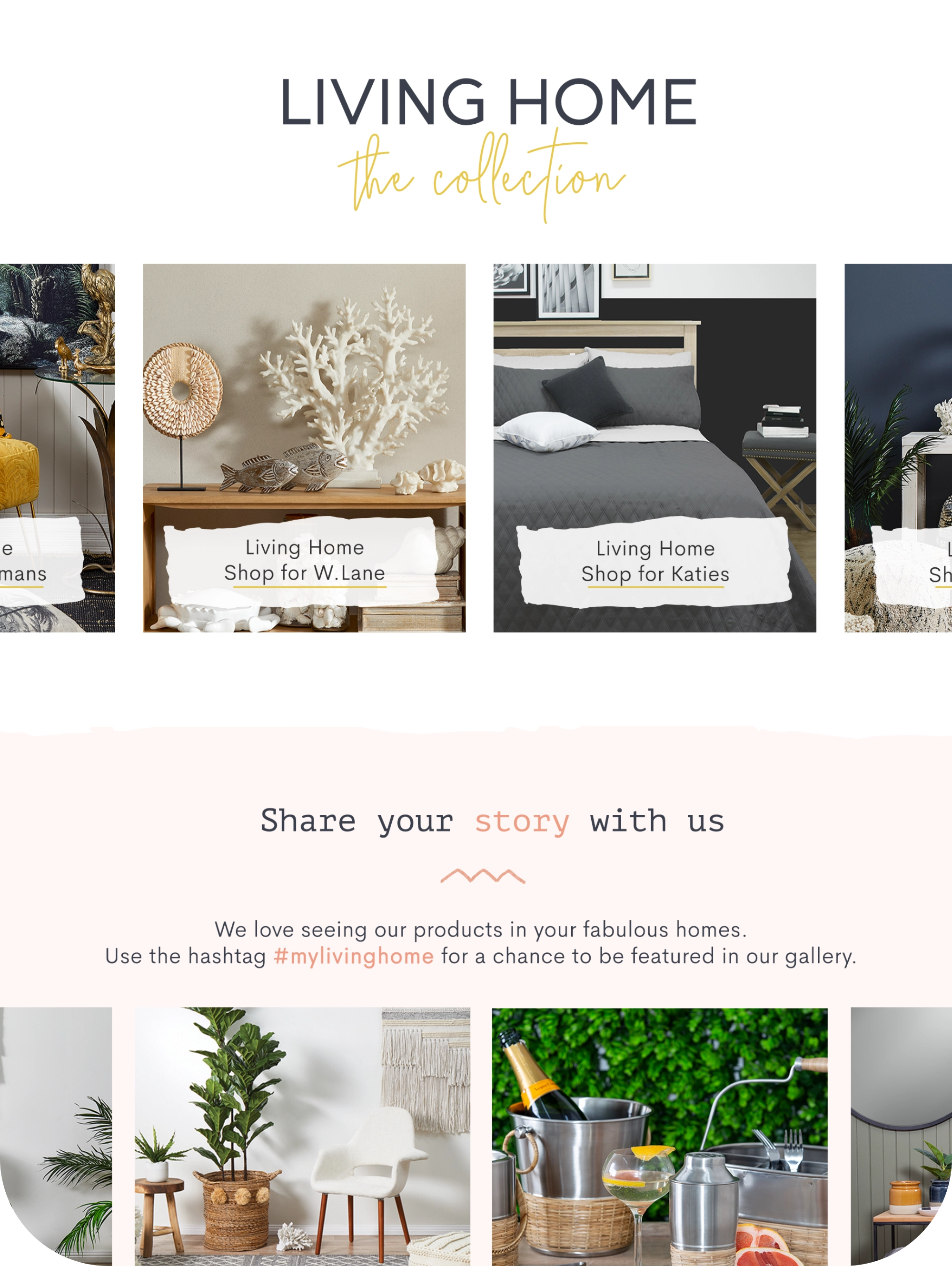 Close-up snapshot of Living Home website design