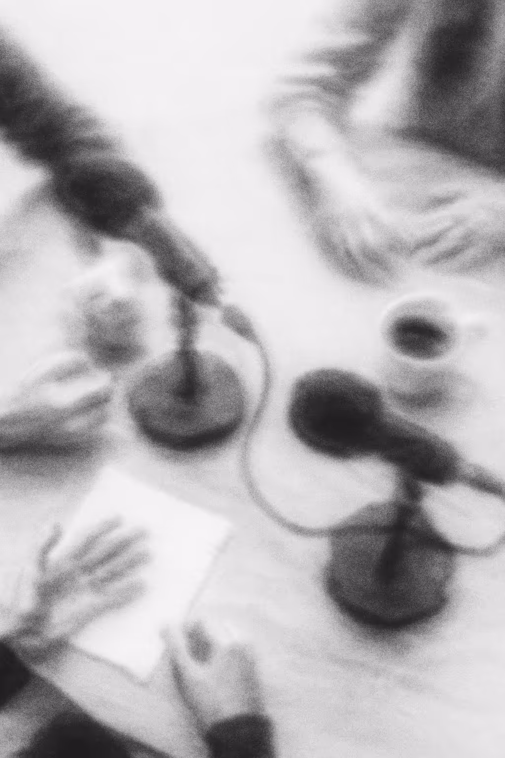 Table avec microphones