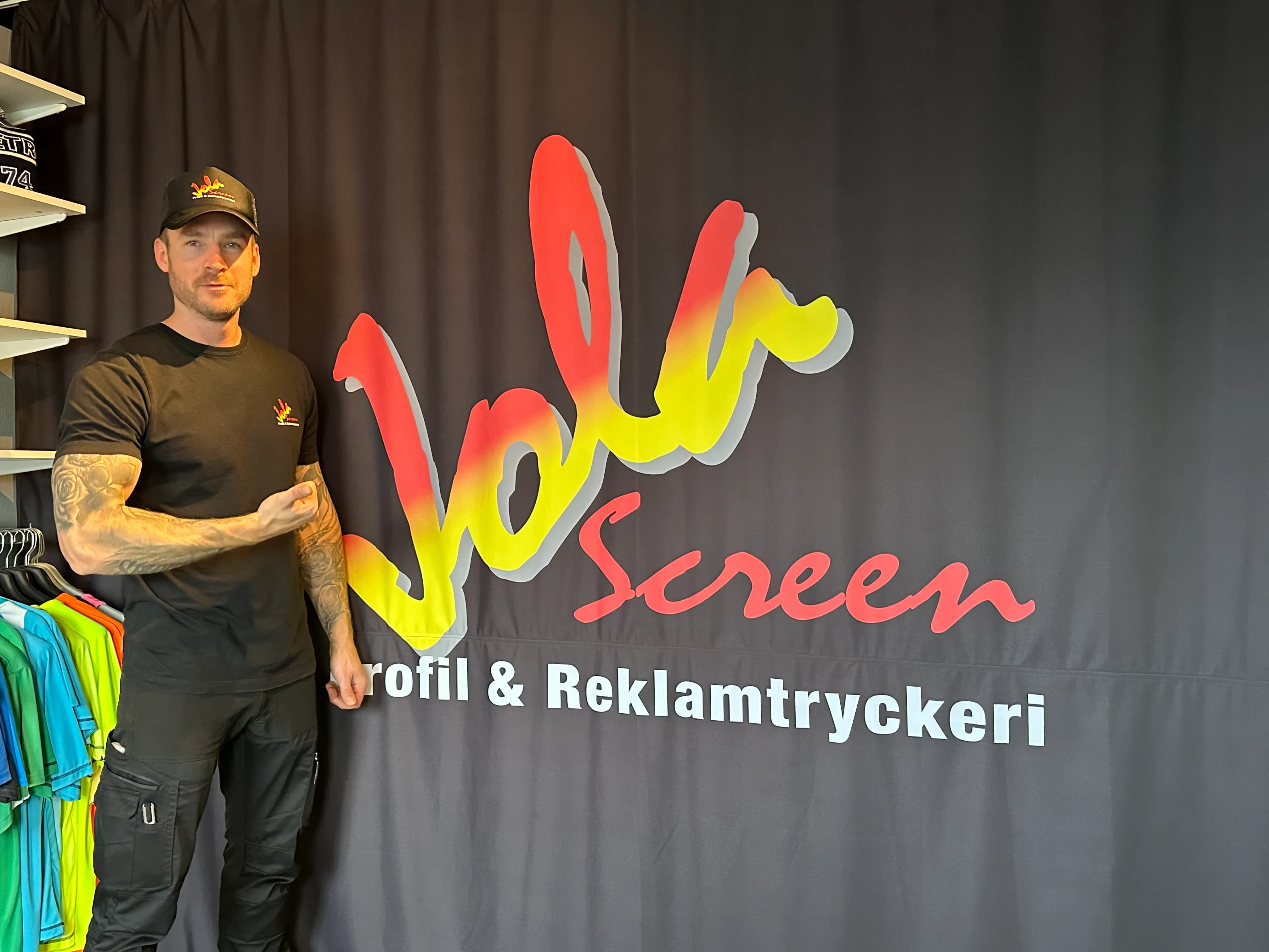 Bild på Johan Redo, från Jola Screen, tryckeri i Halmstad.