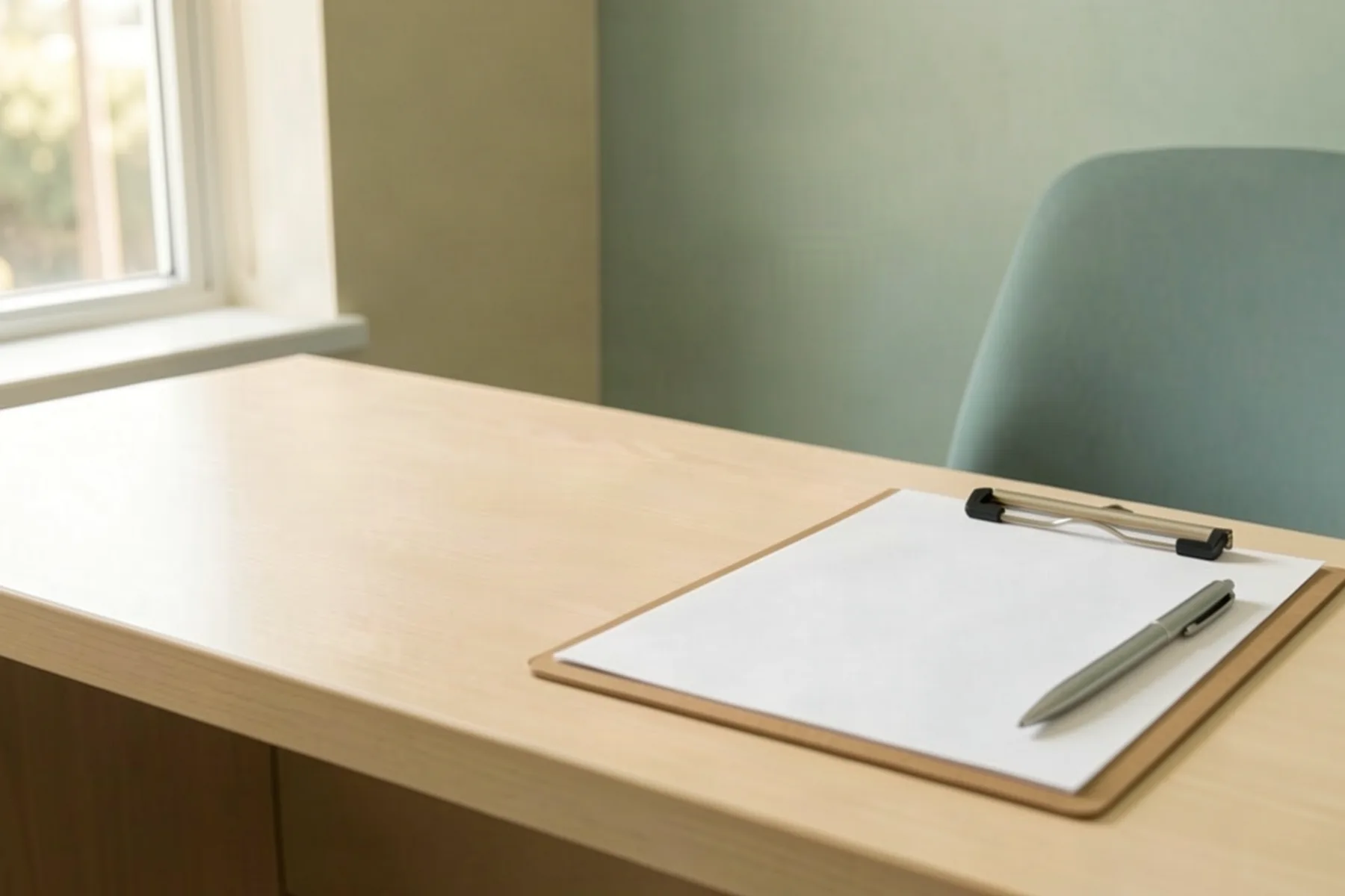 TMS insurance coverage desk with blank benefits-verification materials