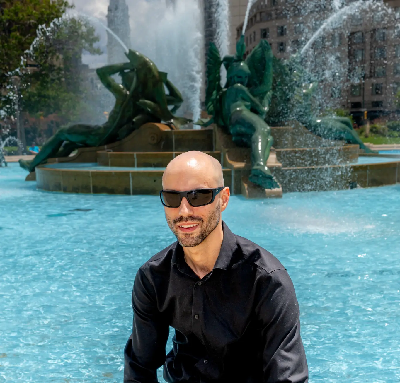Jesse Dameron at Swann Memorial Fountain