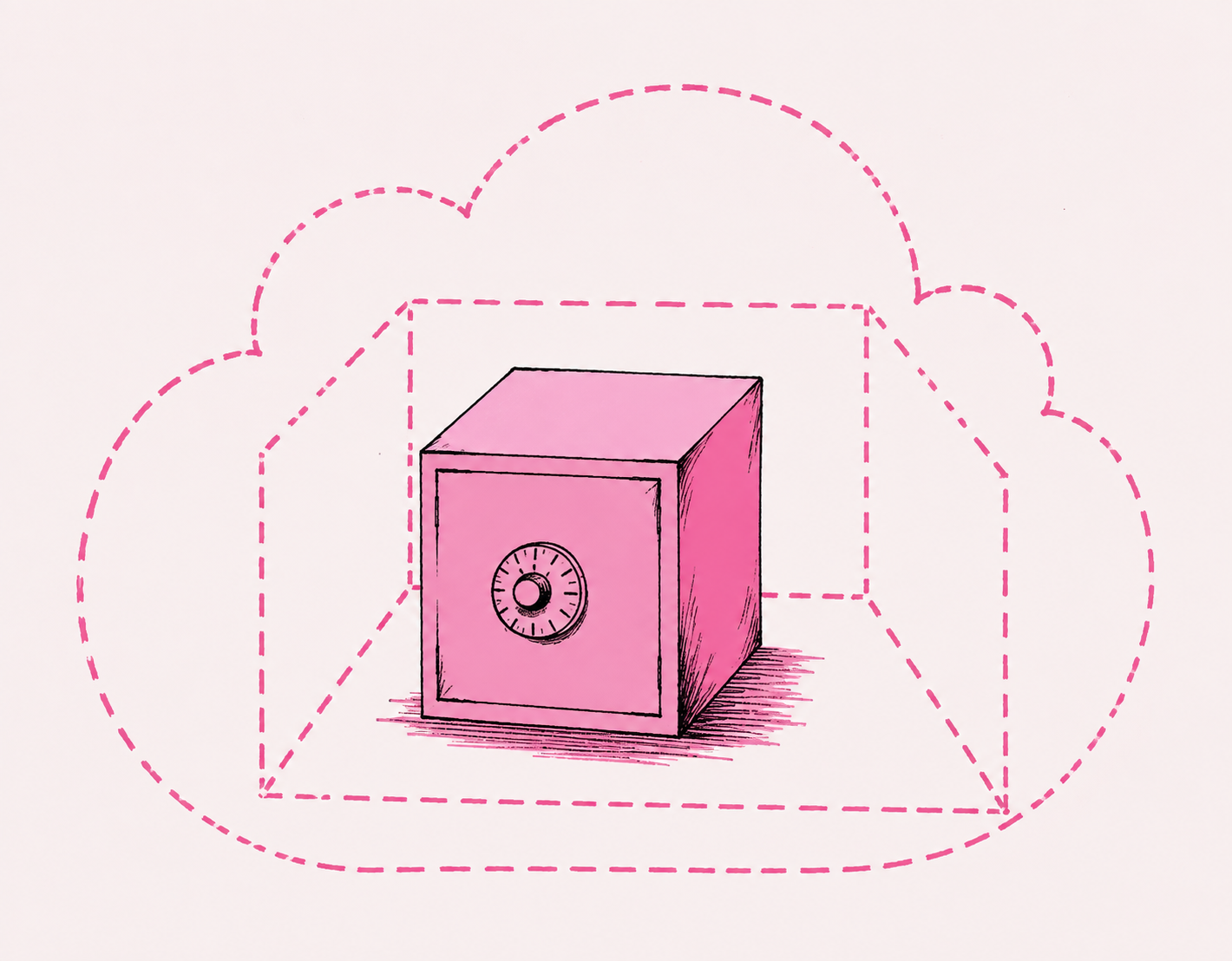 Safe inside a cloud illustration