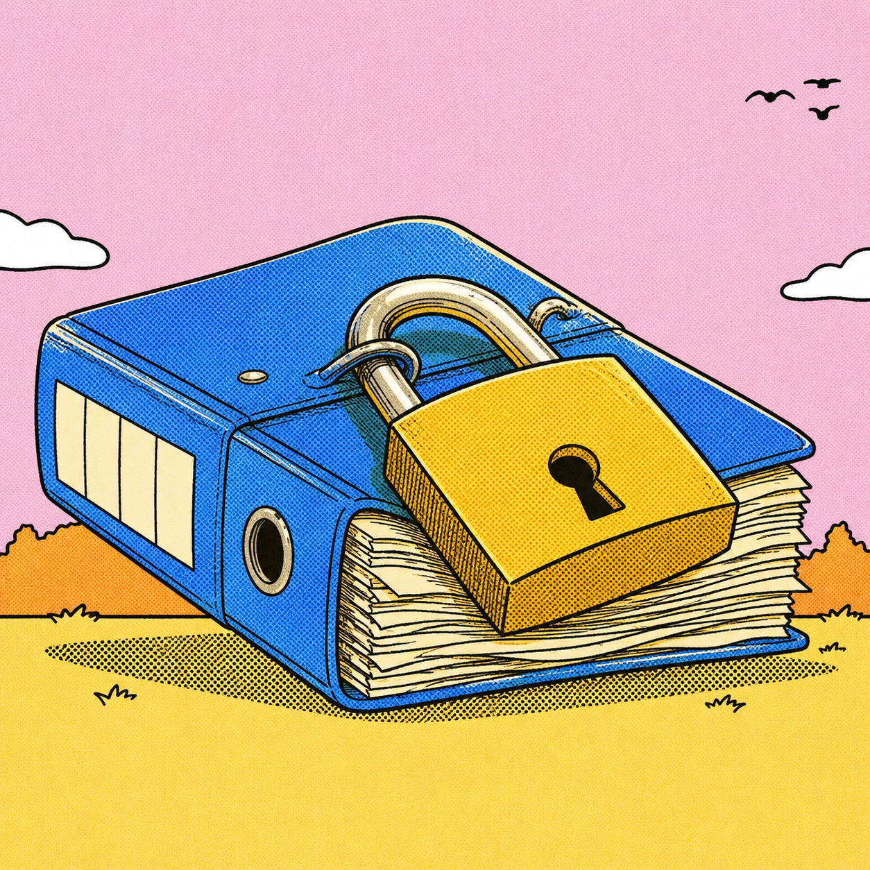 Locked binder illustration