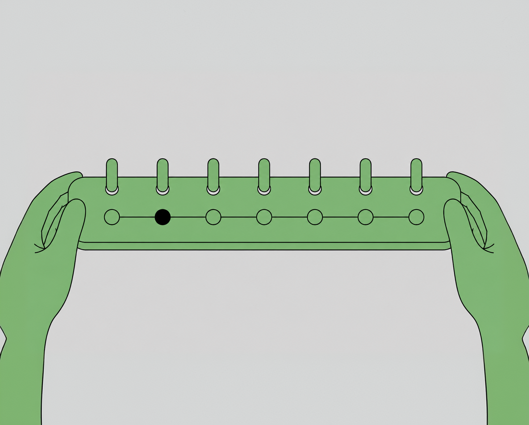 Hands holding a release illustration