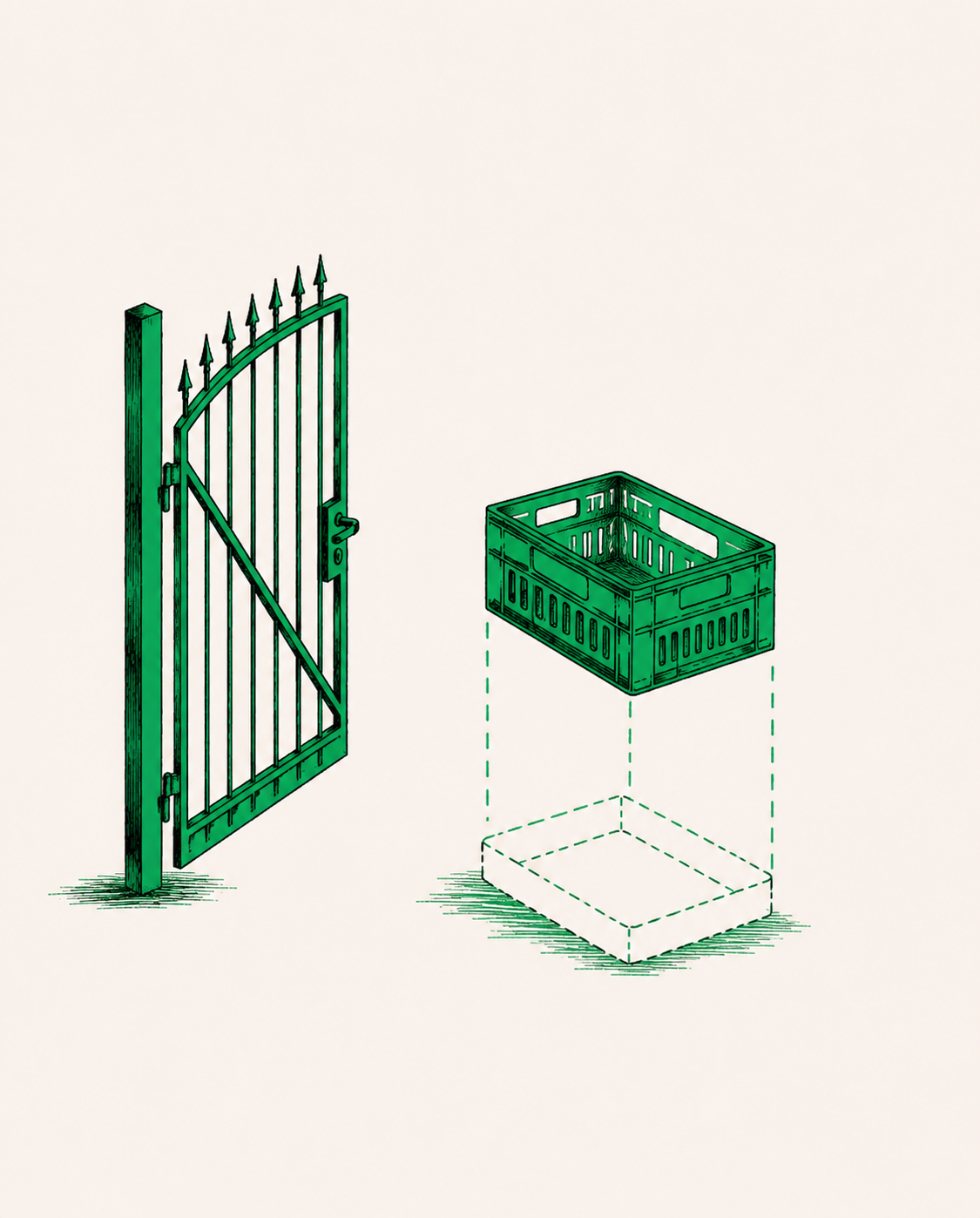 Open gate illustration