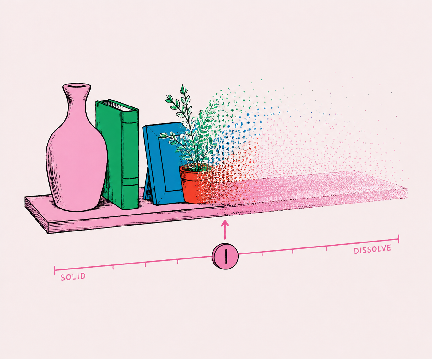 Shelf with stored items illustration