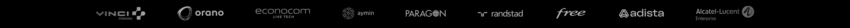 Vinci Energies, Orano, Econocom, Ayming, Paragon, Randstad, Free, Adista, Alcatel-Lucent