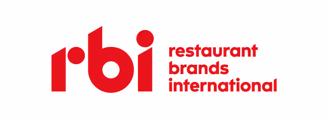 Logo von restaurant brands international in roter Schrift.