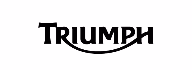 Triumph-Logo mit geschwungenem Unterstrich.