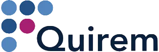 Quirem company logo with blue and magenta circular elements arranged in a square pattern beside the word 'Quirem'.