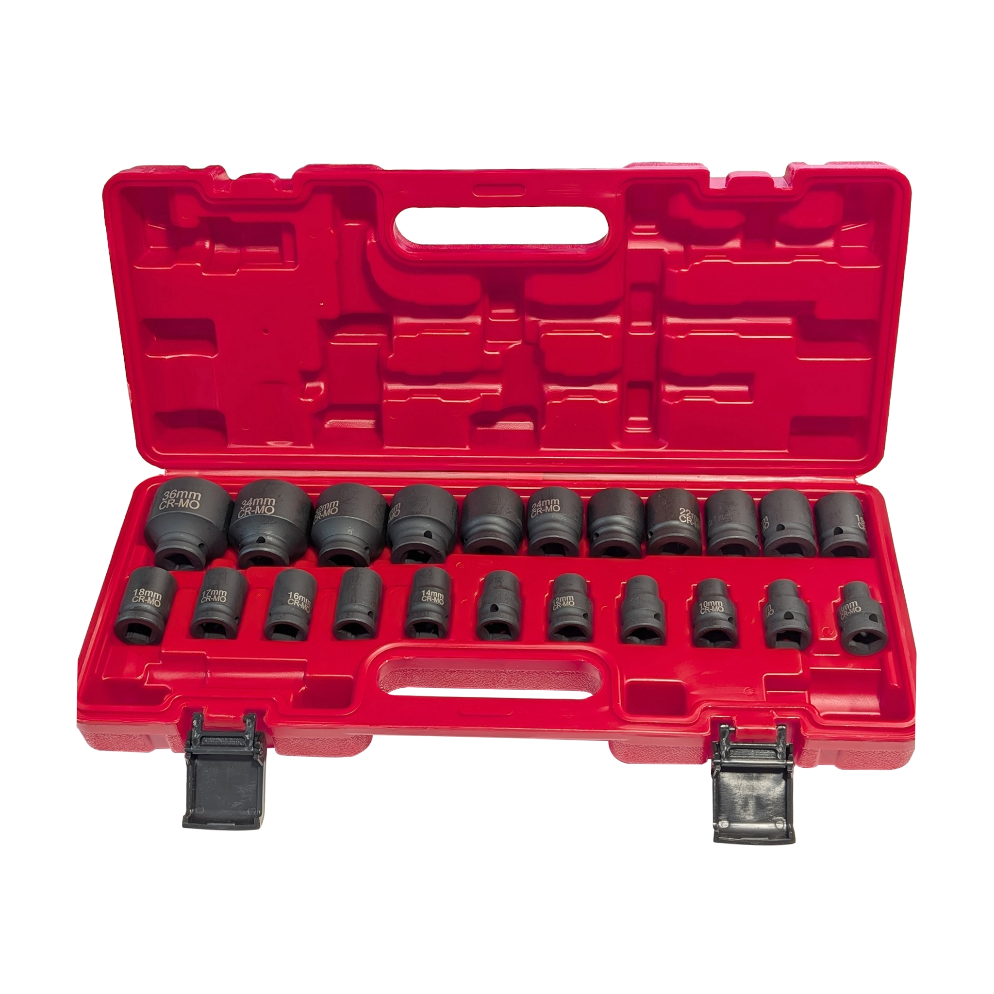 22-Piece 1/2" Drive CR-MO Short Impact Socket Set 8-36mm