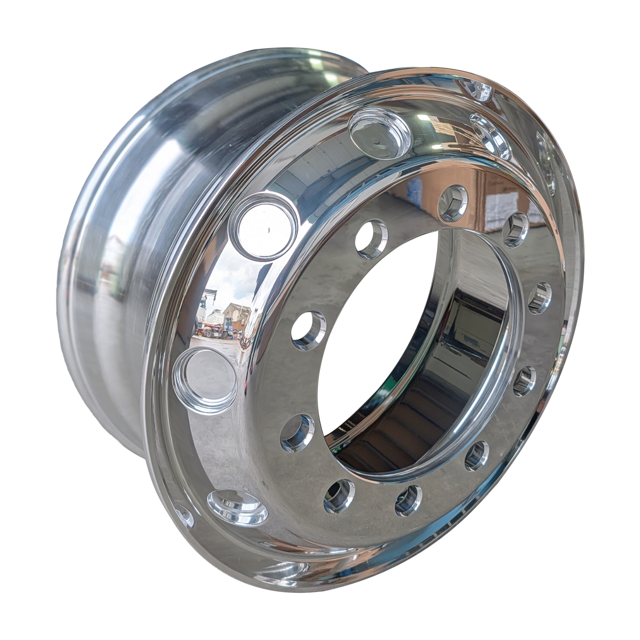 22" x 9" Solid Lightened Forged Polished Alloy Race Wheel