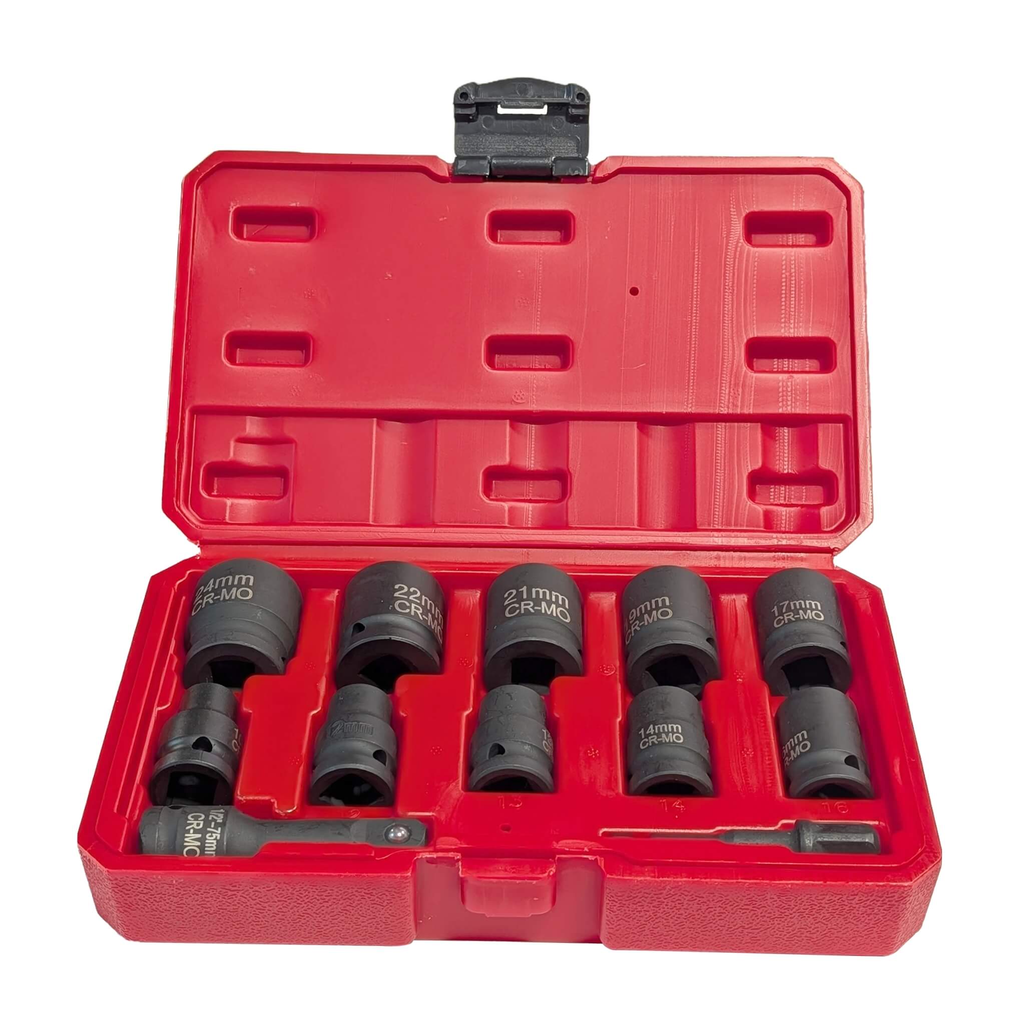 12-Piece 1/2" Drive CR-MO Short Impact Socket Set