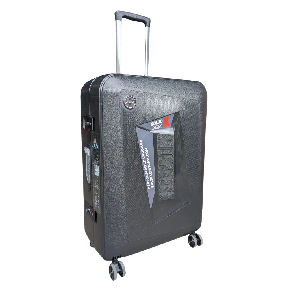 Solid X 3 Piece Hard Shell Luggage Suitcase Set in Black