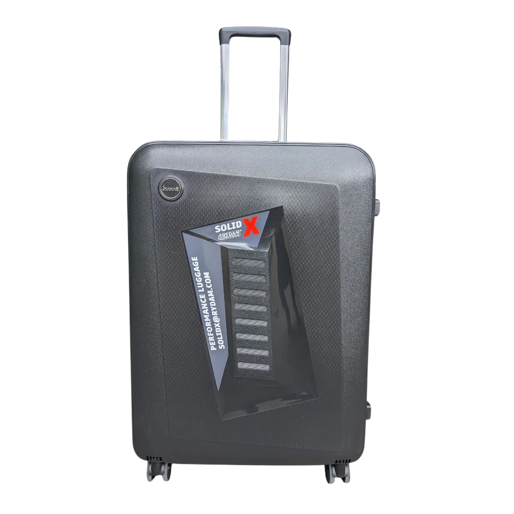 Solid X 3 Piece Hard Shell Luggage Suitcase Set in Black