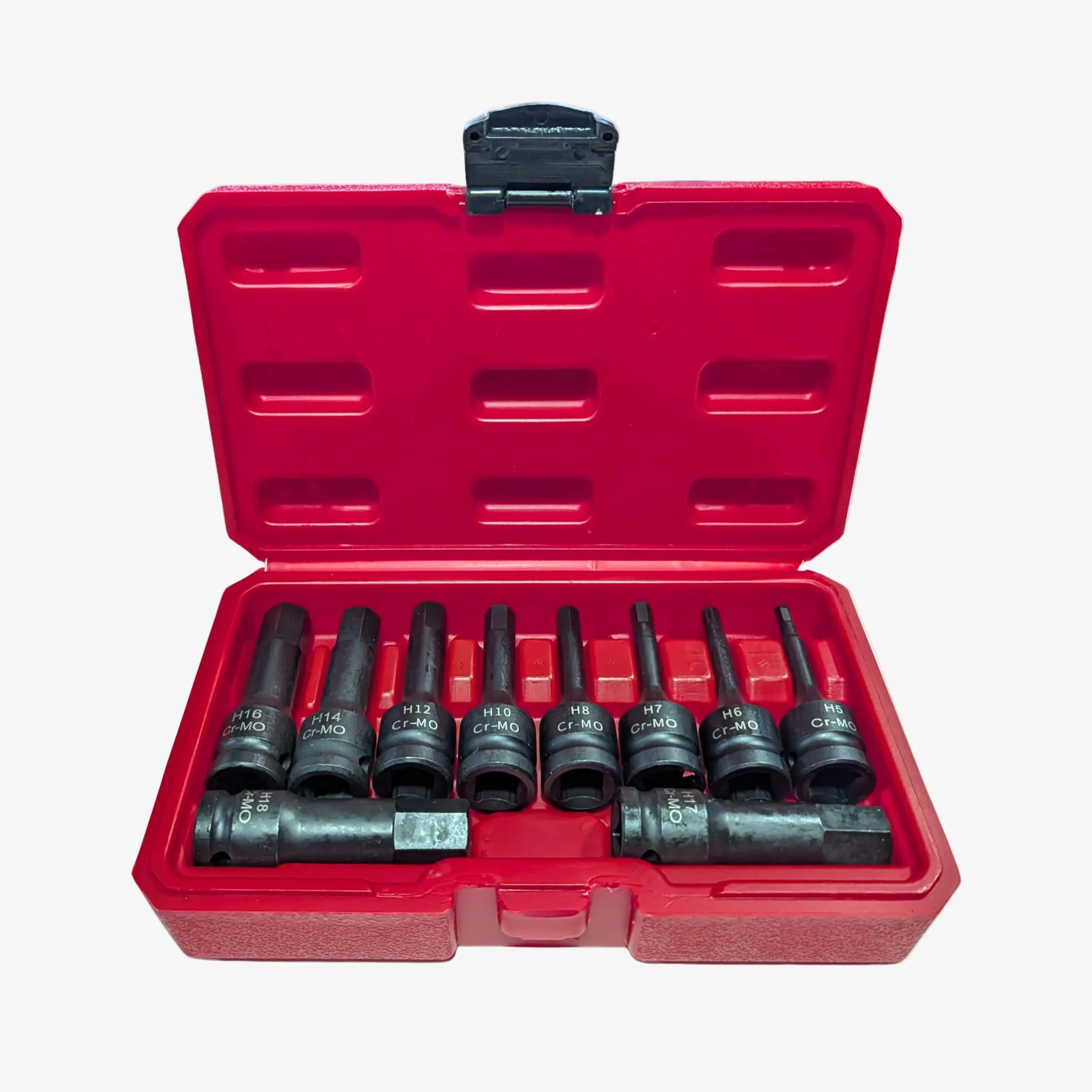 Solid X 10-Piece 1/2" Drive CR-MO Impact Hex Alan Key Socket Set H5-H18