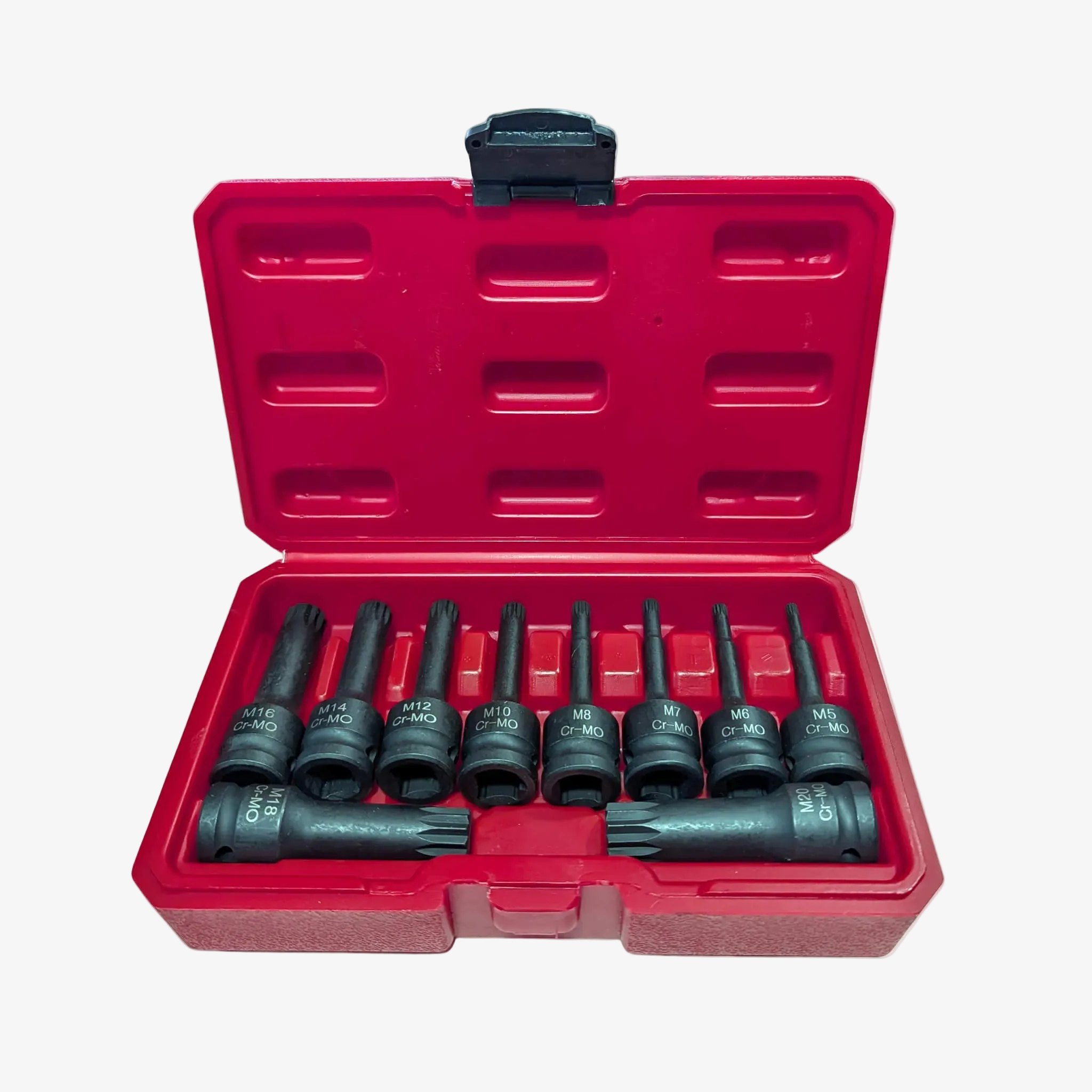 Solid X 10-Piece 1/2" Drive CR-MO Impact Spline Socket Set M5-M20