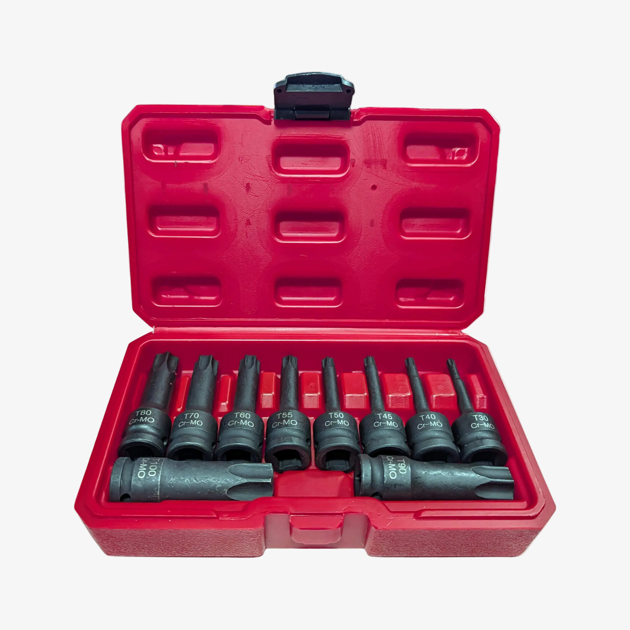 Solid X 10-Piece 1/2" Drive CR-MO Impact Torx Socket Set T30-T100