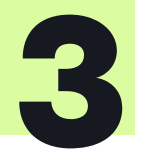 Black number 3 centered on a light green square background.