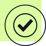 Black number 1 on a light green square background.