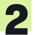 Black number 2 centered on a light green square background.