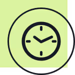 Analog clock showing the time as 12:30 on a light green square background.