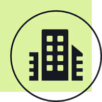 Black checkmark inside a circle overlapping a pale green square background.